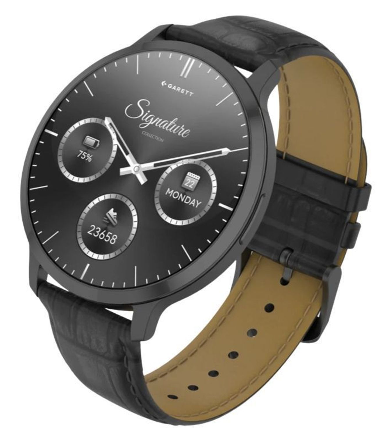 Smartwatch męski Garett Edge czarny stalowy AMOLED 1,73″ + pasek skórzany (4).jpg